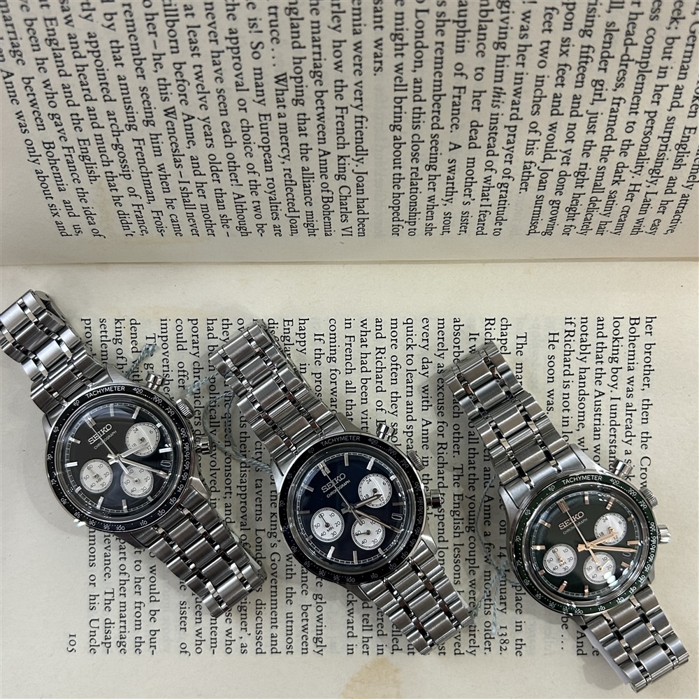 【SEIKO】3色展開で輝きを届けるクロノグラフ時計のご紹介〈junks ルクア大阪店〉