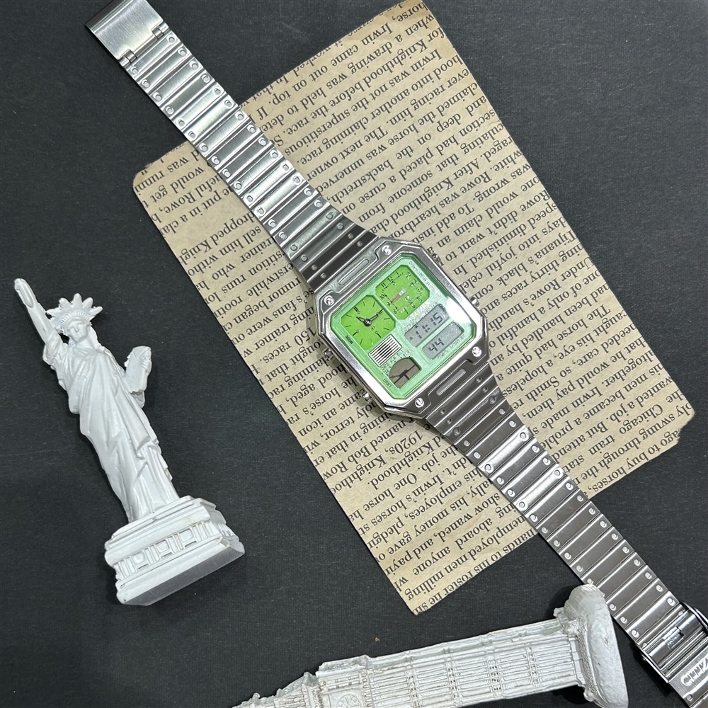 【CITIZEN RECORD LABEL】ポップなグリーンの文字盤に温度センサー搭載のコンビネーションウオッチのご紹介〈junks ルクア大阪店・梅田〉