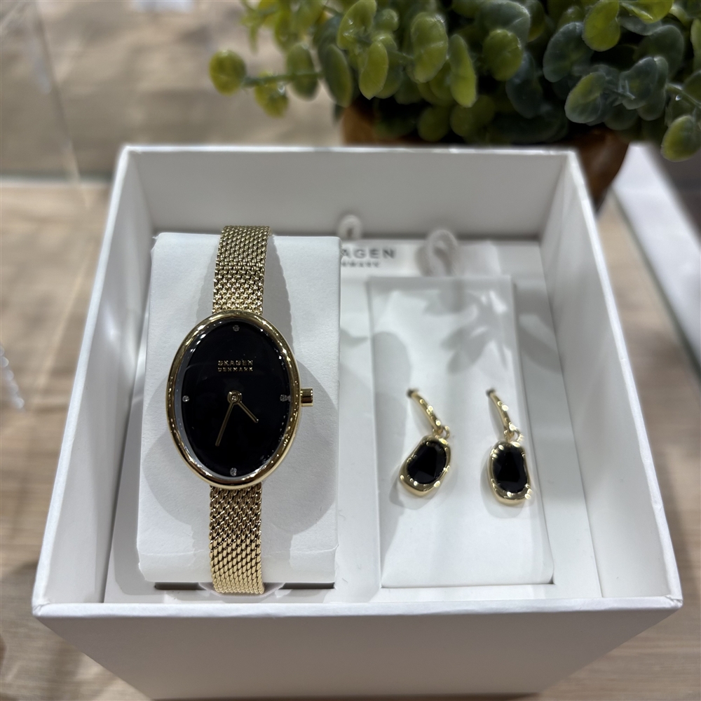 【SKAGEN】Anita Oval ゴールド×ブラック SKW1160SETのご紹介〈junksルクア大阪・梅田〉