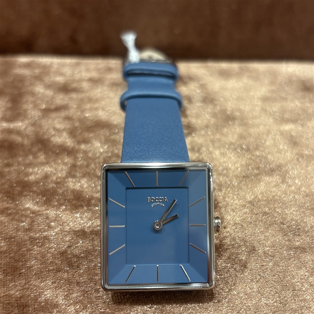 【BOCCIA TITANIUM】 3351-08　青色レディースウォッチのご紹介〈junksルクア大阪・梅田〉