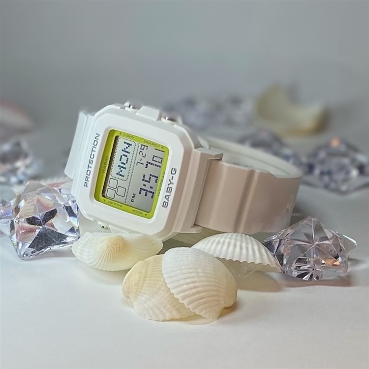 【美品】Baby-G baby-g ✨️電波ソーラー ✨️ホワイト ✨動作良好 BABY-G カシオ BABYG 腕時計 ベビーG 電波 ソーラー レディース