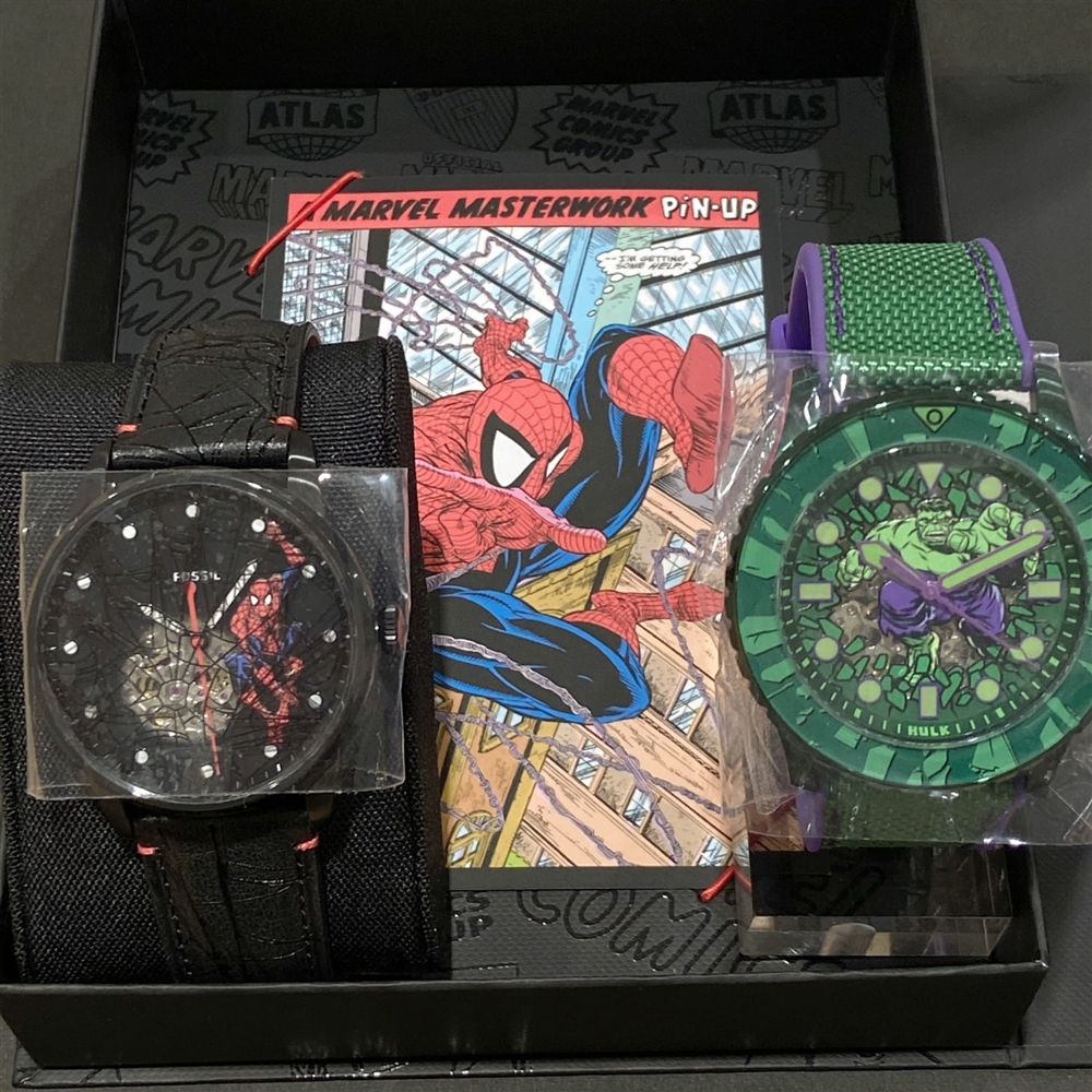 【FOSIL】マーベルコミックスのアイコニックなヒーロー、スパイダーマン/ハルクのモデルが堂々登場!!