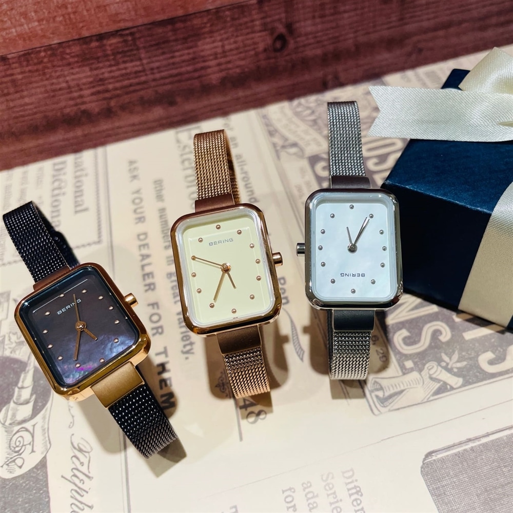 【BERING】スクエア型のビジネスにもおすすめなシェル文字盤をご紹介！
