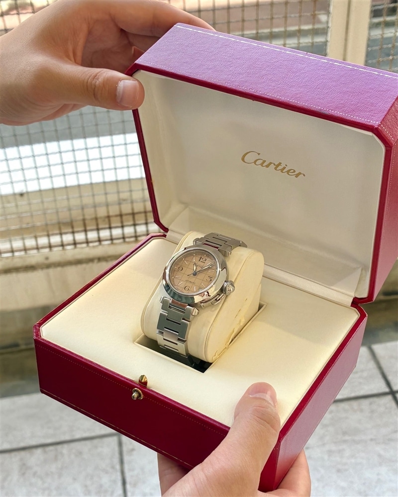 【新潟店】Cartier シャンパンゴールドの文字盤が珍しいパシャCが入荷いたしました