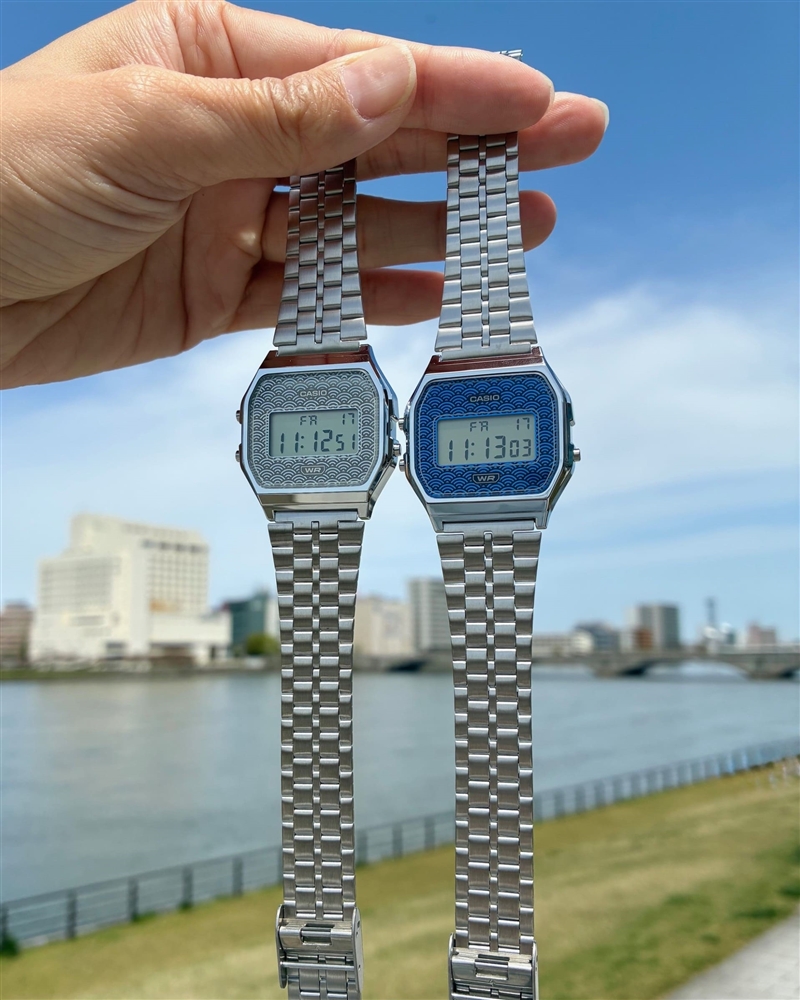 日本の伝統模様『青海波』をあしらったCASIO新作入荷｜A159WEVJ-2JR・A159WEVJ-7JR
