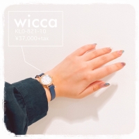 【wicca】ネイビーレザー電波ソーラー